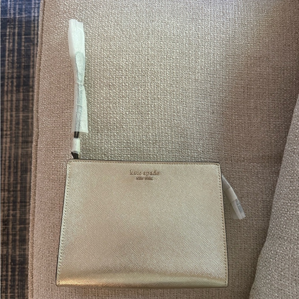 Kate Spade Gold Wristlet- unused with wrapping